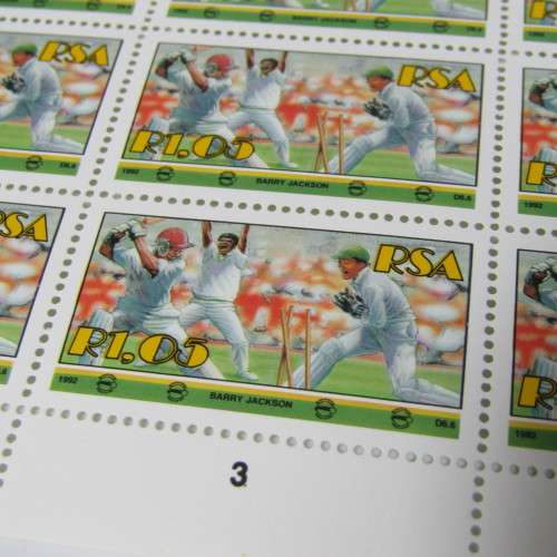 South Africa SACC 778-783 Sport 24 July 1992 set of 6 full pages of mint stamps