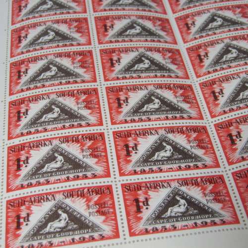 Centenary of the Cape SACC 143 - triangular stamps - full sheet
