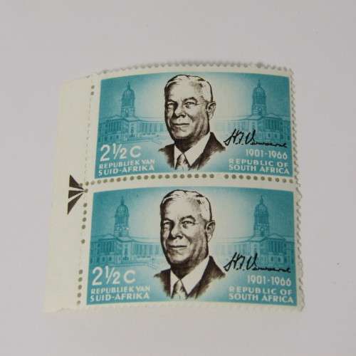 HF Verwoerd 2 1/2 c stamp SACC 258 with errors