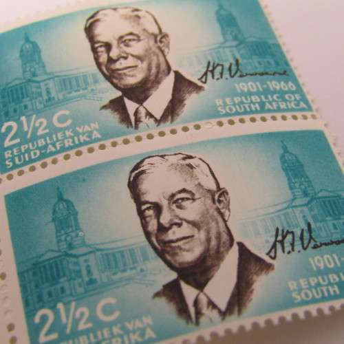 HF Verwoerd 2 1/2 c stamp SACC 258 with errors
