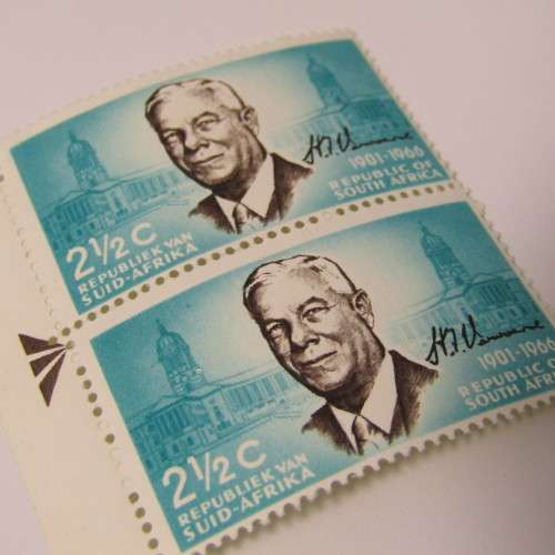 HF Verwoerd 2 1/2 c stamp SACC 258 with errors