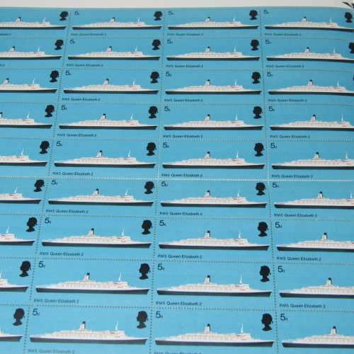 Great Britain RMS Queen Elizabeth 2 stamp 54 - full sheet - 26 x 50cm