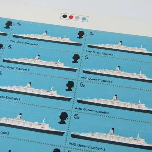 Great Britain RMS Queen Elizabeth 2 stamp 54 - full sheet - 26 x 50cm