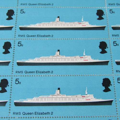 Great Britain RMS Queen Elizabeth 2 stamp 54 - full sheet - 26 x 50cm