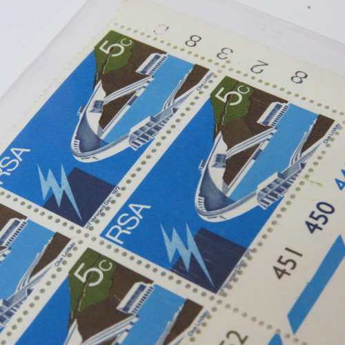 SACC 313 South Africa control back of 4 with printing too low - Into perforation