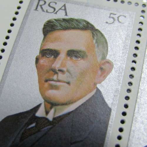 CL Leipoldt  - full page of 25 stamps - 2 stamps with tattoo on face A2 and A4 - more errors