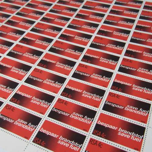 South Africa SACC 461 and 462 full sheet of 1979 RSA 4c save fuel stamps