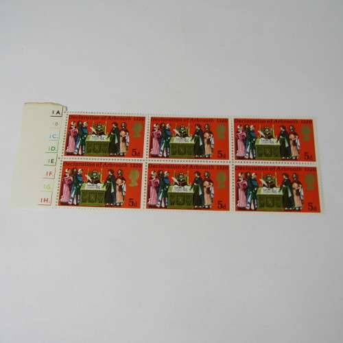 Great Britain 1970 (April 1) General Anniversaries set of stamps in blocks of 6 with errors
