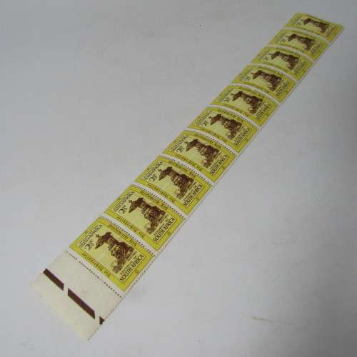 South Africa SACC 252 Dutch Reformed church - row of 2 1/2 c stamps - all with the same error