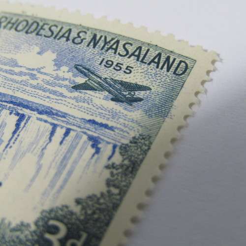 Rhodesia and Nyasaland SACC No. 16 Victoria Falls 3d stamp normal mint plus a mint hinged stamp