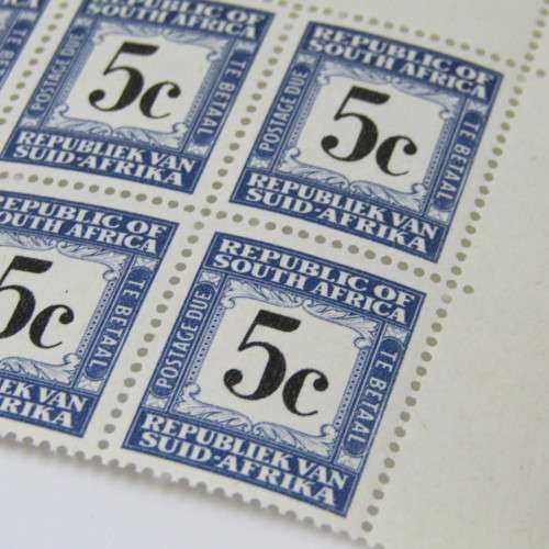 Postage due 5c block of 6 mint SACC 59 - Bottom row second stamp with dot above C