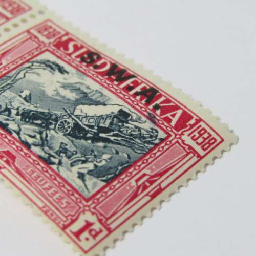 South West Africa SACC133 mint pair (hinged) with perforation shift