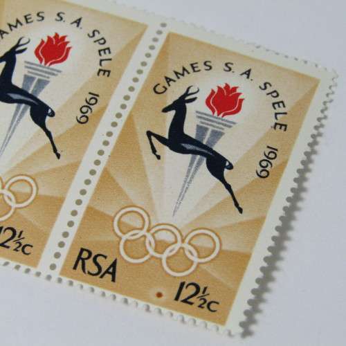 South Africa 1969 March 15 Sa Games 12 1/2c  stamps SACC 284 - with error