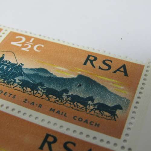 South Africa SACC 302 - ZAR 100th anniversary 2 1/2 stamps block of 4 - with flaw