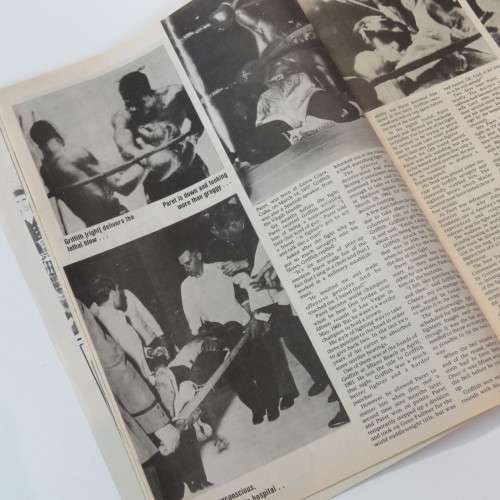 December 1975 Headlines magazine Paret battles for life (Boxing)