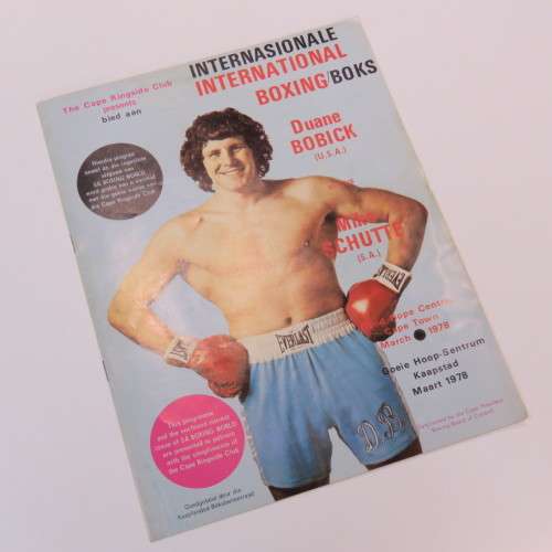 Cape Ringside Club International Boxing souvenir programme - Duane Bobick VS Mike Schutte