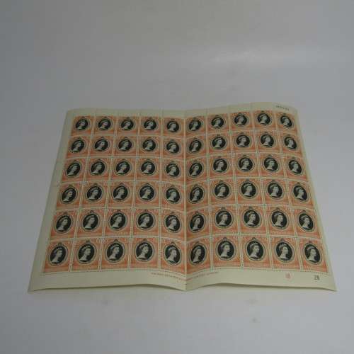 Kenya Uganda and Tanganyika Full page of 20 cents coronation of Queen Elizabeth with faults