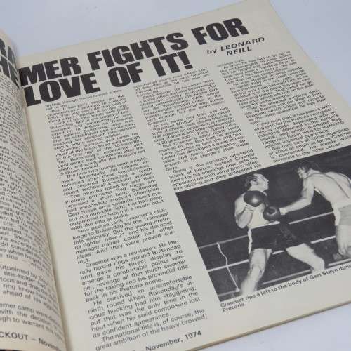 Knockout Magazine - Boxing South Africa - August 74 to December 74 - 5 Magazines