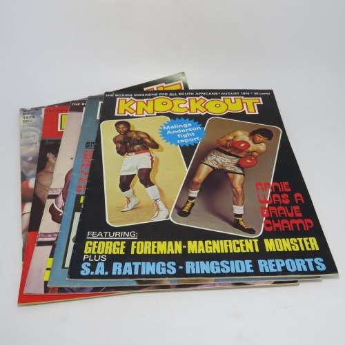 Knockout Magazine - Boxing South Africa - August 74 to December 74 - 5 Magazines