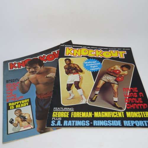 Knockout Magazine - Boxing South Africa - August 74 to December 74 - 5 Magazines