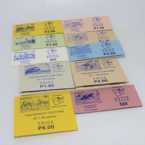 Lot of 10 unused mint booklets with animal stamps 1987