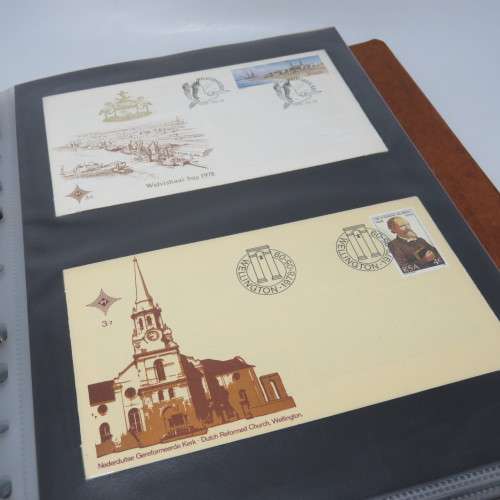 Loose leaf album with more than 40 First day covers from South Africa and other items