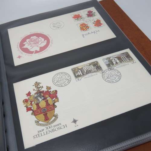 Loose leaf album with more than 40 First day covers from South Africa and other items