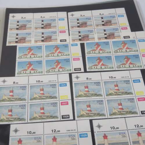 Loose leaf stamp file with over 320 South Africa control block or strips