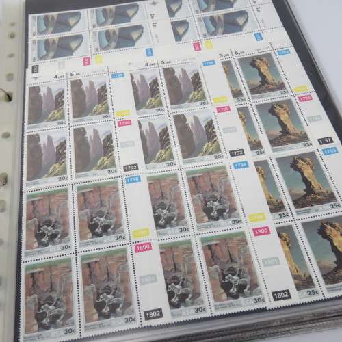 Loose leaf stamp file with over 320 South Africa control block or strips