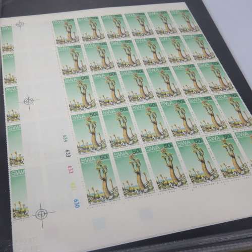 South West Africa - Lot of over 100 full sheets plus a few partial sheets