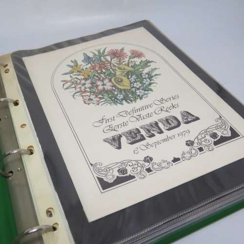 Lot of 36 Venda and Ciskei First day covers and other postal items in loose leaf album
