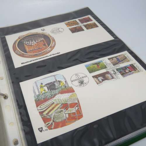 Lot of 36 Venda and Ciskei First day covers and other postal items in loose leaf album