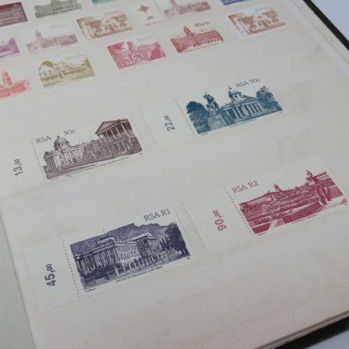 16 Page stamp album with South Africa mint stamps - Over 375 stamps - Some decent high value stamps