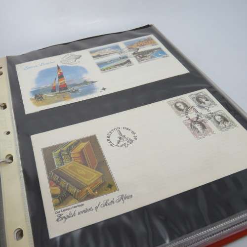 Loose leaf album with more than 40 South Africa First day covers and other items