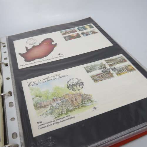 Loose leaf album with more than 40 South Africa First day covers and other items
