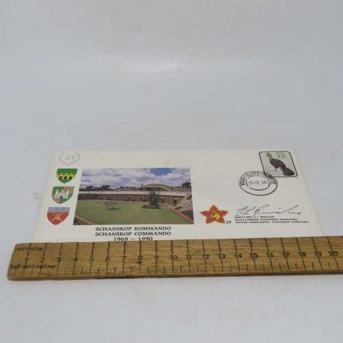 First day cover - 21 Years Schanskop Commando 1969-1990 - Sigend by Kmdt AL Prinsloo
