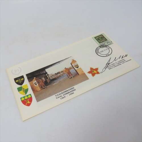First day cover 21 Years Vaal Commando signed by Kmdt SJ Lombard
