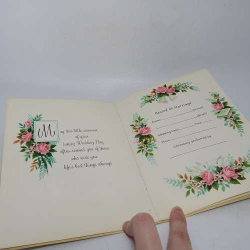 a Wedding keepsake for the Bride and Groom booklet
