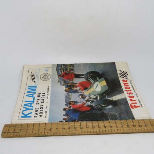Kyalami Rand Springs Motor races Official programme - 7 October 1967 - Small burned hole on page 7
