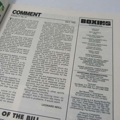 Boxing World Magazine - Lot of 38 magazines from August 1989 to July 1993 - some issues missing