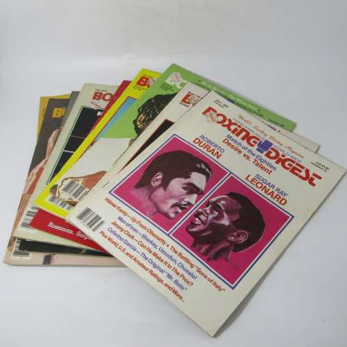 Boxing Digest - 9 copies from 1980/81 Roberto Duran,  Sugar Ray Leonard,  Weaver vs Coetzee etc