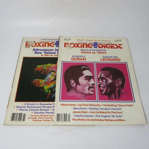 Boxing Digest - 9 copies from 1980/81 Roberto Duran,  Sugar Ray Leonard,  Weaver vs Coetzee etc