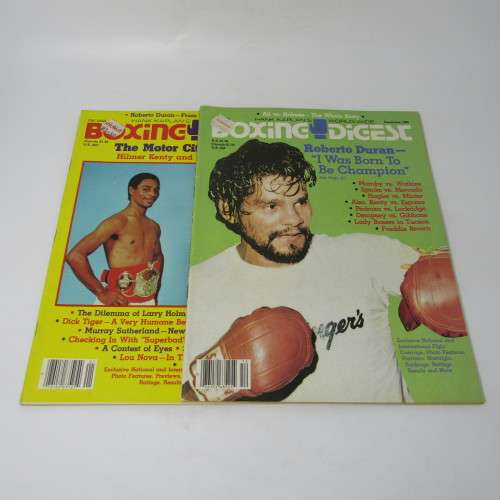 Boxing Digest - 9 copies from 1980/81 Roberto Duran,  Sugar Ray Leonard,  Weaver vs Coetzee etc
