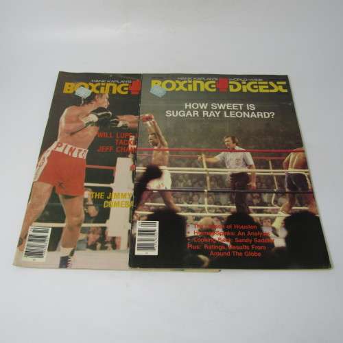Boxing Digest - 9 copies from 1980/81 Roberto Duran,  Sugar Ray Leonard,  Weaver vs Coetzee etc
