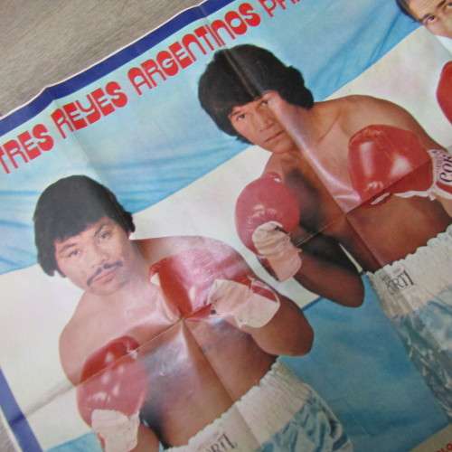 Book on Argentina boxing heroes - Galindez, Monzon, Castellini, Los Tres Reyes - plus large poster