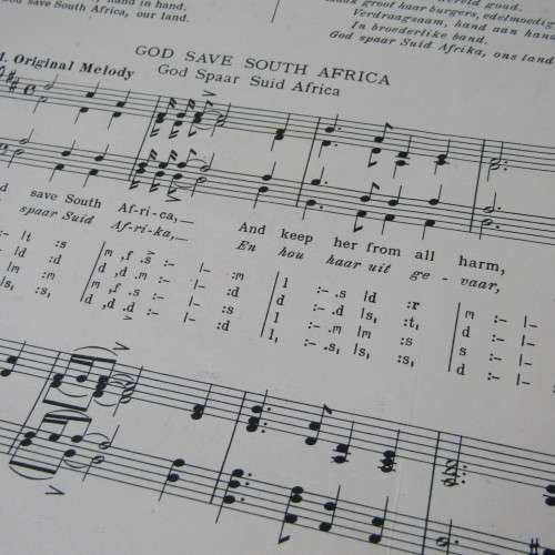 Sheet Music of 1936South Africa National Anthem - God save South Africa - 2nd edition revised with