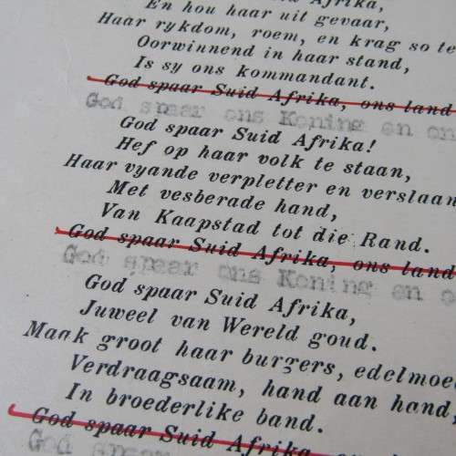 Sheet Music of 1936South Africa National Anthem - God save South Africa - 2nd edition revised with