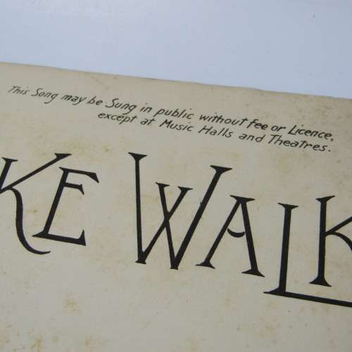 Sheet Music - Antique - The Cake Walk by Leslie Stuart - Signed Copy - 1898