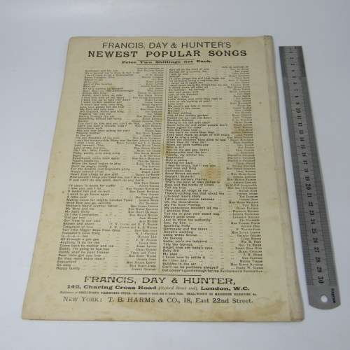 Sheet Music - Antique - The Cake Walk by Leslie Stuart - Signed Copy - 1898