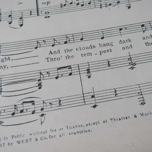Sheet Music - Antique - On the other side of Big Black Cloud by Edward Lockton and Arnold Blake